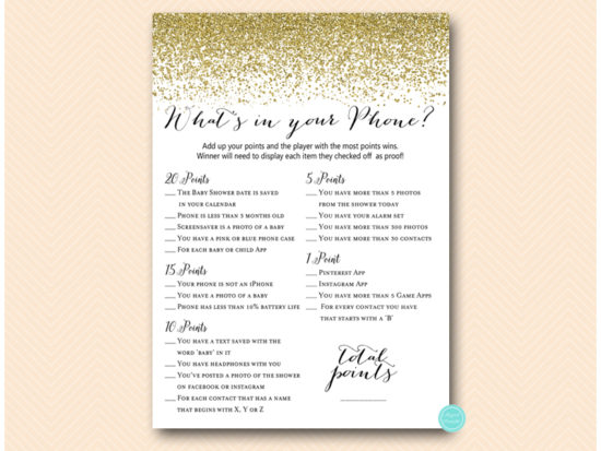 tlc87-whats-in-your-phone-gold-flakes-baby-shower-game