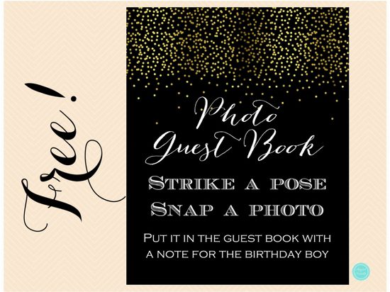 free-black-and-gold-photo-guest-book-for-birthday-boy