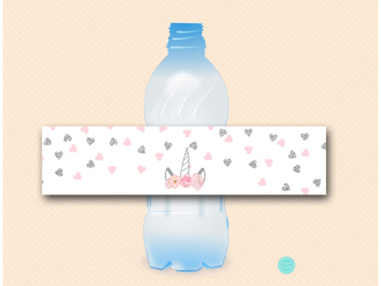tlc556s-water-bottle-label-silver-pink-unicorn