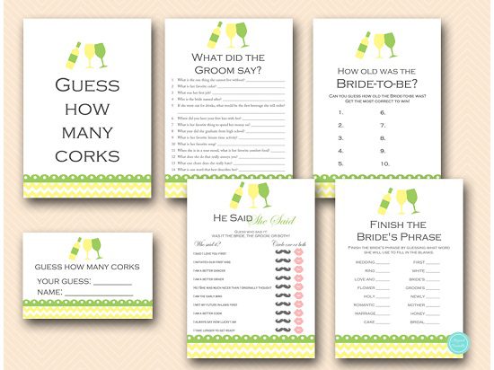 green-yellow-wine-bridal-shower-games-wine-bachelorette-party-games
