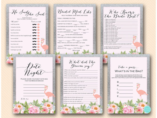silver-flamingo-bridal-shower-game-package-download