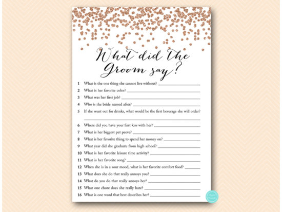 what-did-the-groom-say-rose-gold-bridal-shower-game