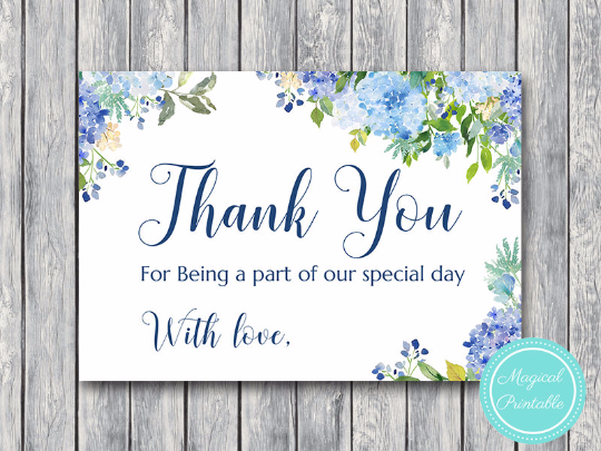 Blue Hydrangea Wedding Rsvp And Thank You Cards