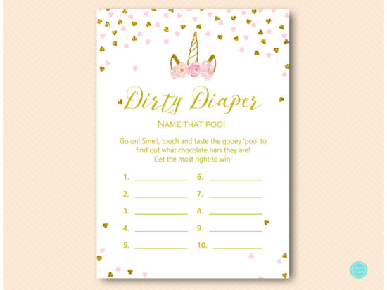 tlc556-dirty-diaper-pink-gold-unicorn-baby-shower-game