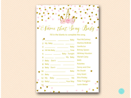 tlc556-name-that-song-pink-gold-unicorn-baby-shower-game