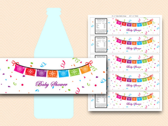 Fiesta Bridal | Baby Shower Water bottle Labels – Printabell • Express