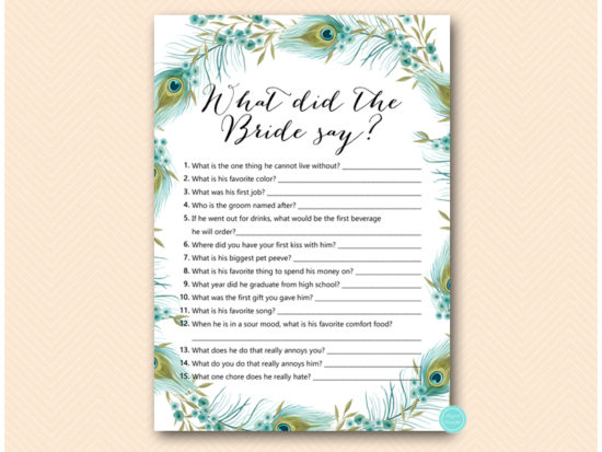 bs462-what-did-bride-say-groom-peacock-bridal-shower-game