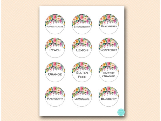 Floral Garden Mimosa Bar with Juice Tags – Printabell • Express