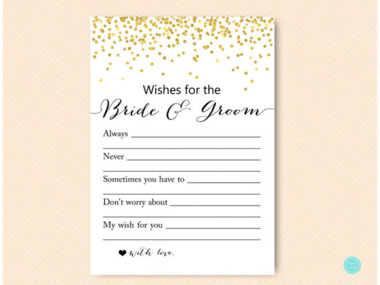 gold-dots-bridal-shower-wishes-for-the-bride-and-groom