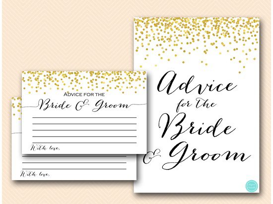 advice-for-the-bride-and-groom-gold-bridal-shower-cards