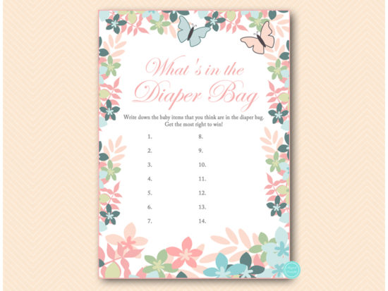 tlc89-whats-in-the-diaper-bag-butterfly-baby-shower-game