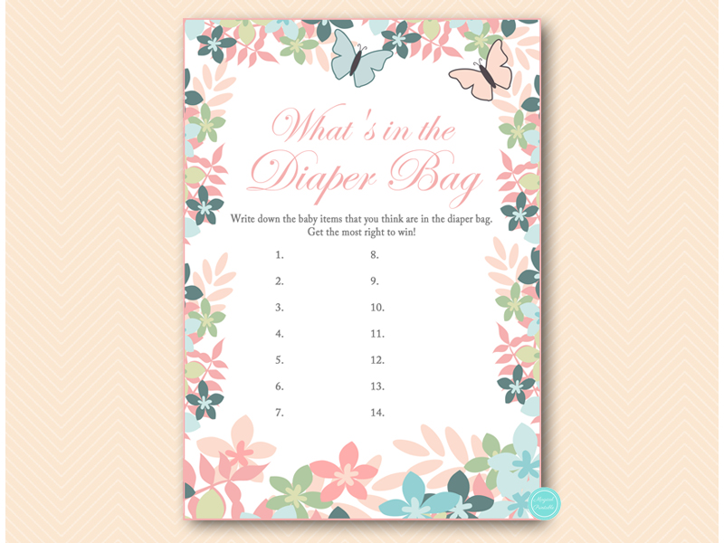 Butterfly Baby Shower Game Pack Printable Printabell Express