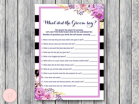 Purple What Did The Groom Say Printabell Express Boho Purple Flower What Did Groom Say