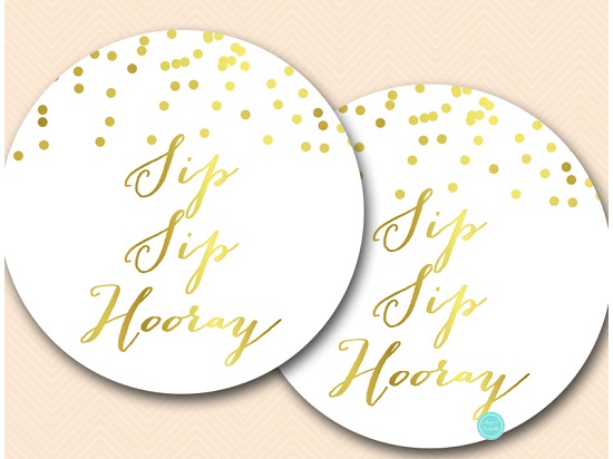 Gold Sip Sip Hooray Tags image about Sip Sip Hooray Printable known as Gold Sip Sip Hooray Tags