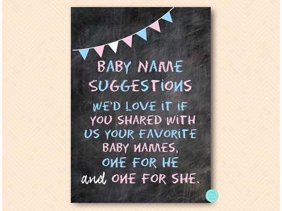 Pastel Boy Or Girl Name Suggestion Sign Printabell Express