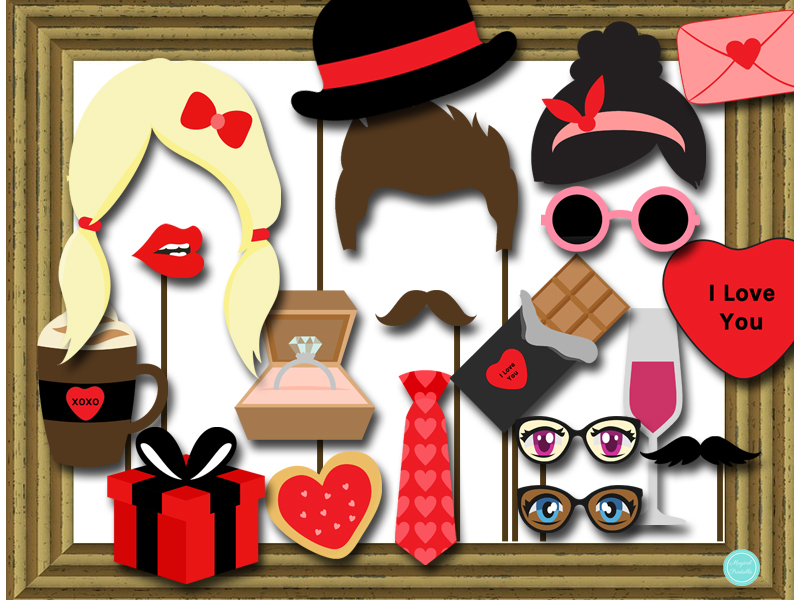 Valentine Photobooth Props Printable – Printabell • Express