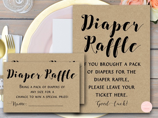 diaper raffle cards