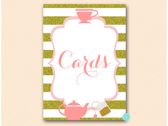 sn629-sign-cards-pink-gold-tea-party-bridal-shower