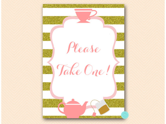 sn629-sign-please-take-one-pink-gold-tea-party-bridal-shower