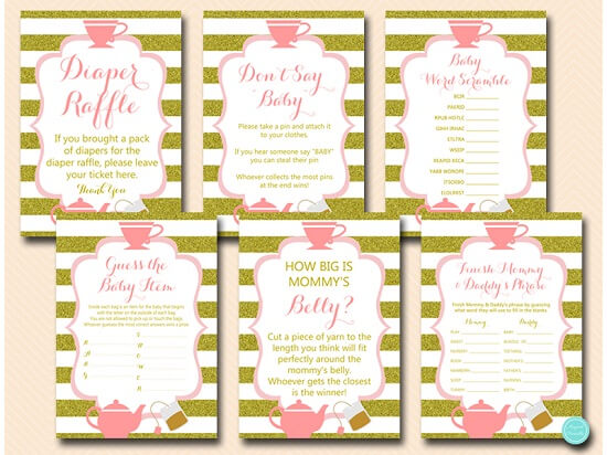 tea-party-baby-shower-games-pink-and-gold
