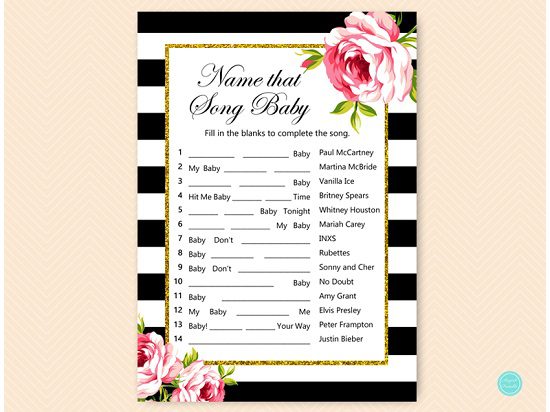 tlc04-name-that-song-baby-black-stripes-gold-baby-shower5