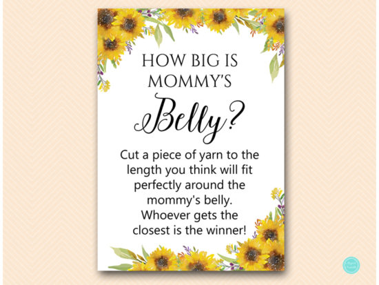 tlc537-how-big-is-mommys-belly-sign-spring-sunflower-baby-shower
