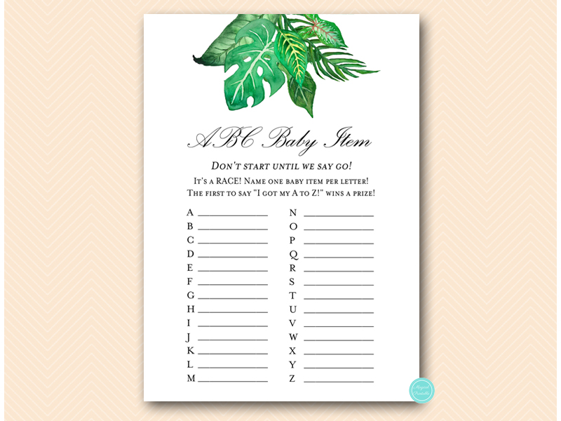 Tropical Jungle Baby Shower Games – Printabell • Express