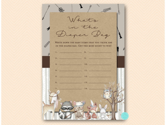 Boho Woodland Baby Shower Games Tribal Woodland Printabell Express