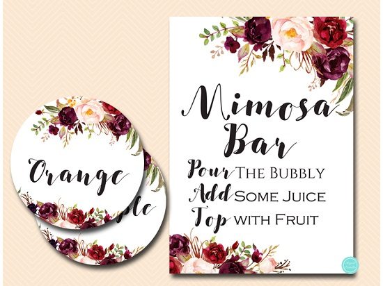 sn649-sign-mimosa-bar-burgundy-flower-bridal-shower