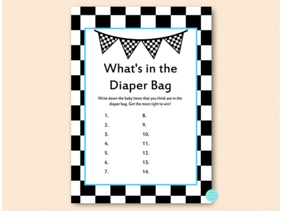 tlc113n-whats-in-the-diaper-bag-baby-blue-racing-baby-shower-games