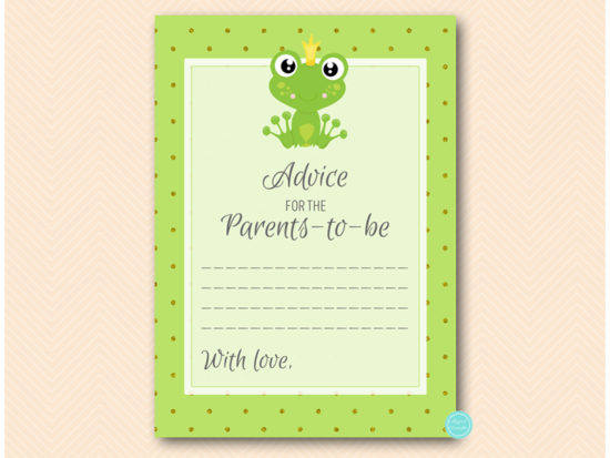 tlc653-advice-for-parents-to-be-card-prince-frog-baby-shower-games
