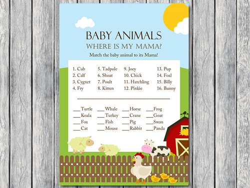 Farm Animal Themed: Baby Animal Game – Printabell • Express