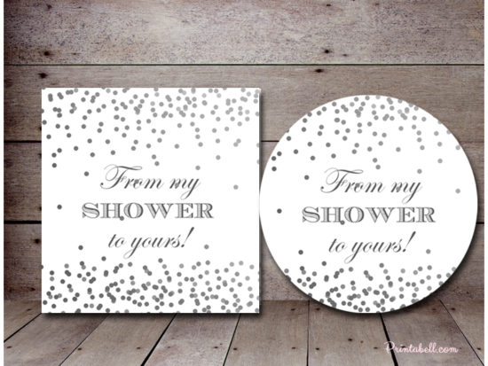 Silver Dots My Shower to Yours Tags – Printabell • Express