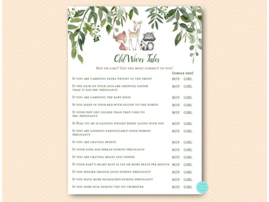 tlc653-old-wives-tales-trivia-greenery-woodland-animals-baby-shower-game