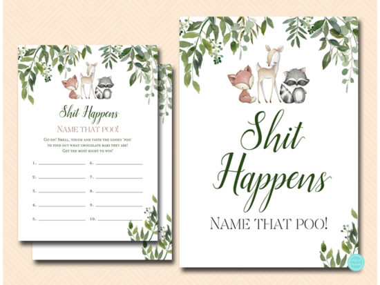 tlc653-shit-happens-sign-5x7-greenery-woodland-animals-baby-shower-game