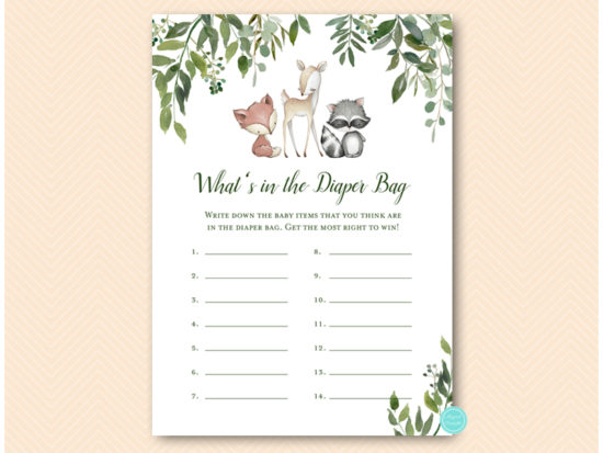 tlc653-whats-in-diaper-bag-greenery-woodland-animals-baby-shower-game