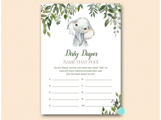 Elephant Dirty Diaper Game – Printabell • Express