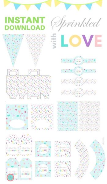 sprinkled with love party printable ice cream theme