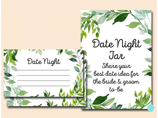 date-night-jar-sign-greenery-botanical-bridal-shower
