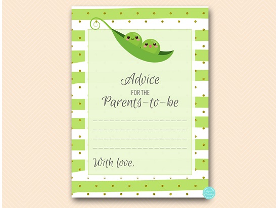 two peas in a pod advice for parents card