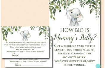 how-big-is-mommys-belly-greenery-elephant-baby-shower