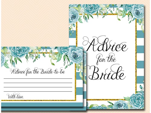 Teal and Gold Advice for the Bride