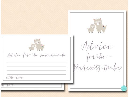 advice-for-parents-card-llama-baby-shower