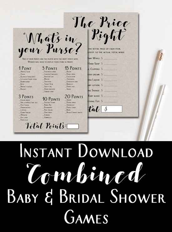 Combined Baby and Bridal Shower Games – Printabell • Express