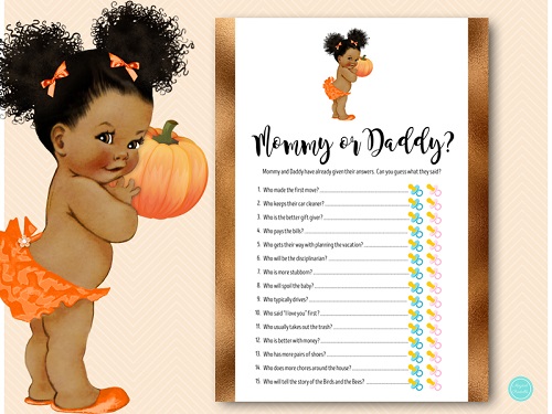 African American Baby Shower Games Printable