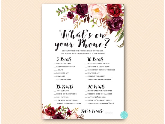 burgundy-floral-bridal-shower-whats-on-your-phone