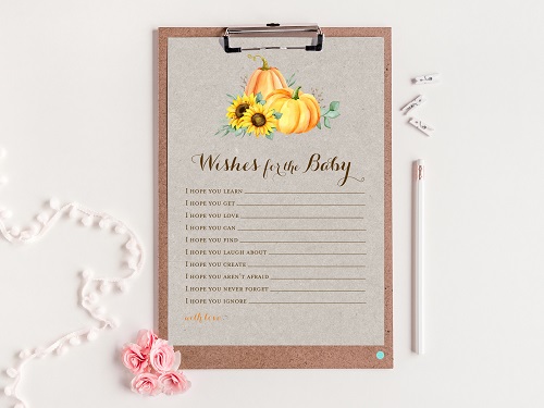 tlc681-wishes-for-baby-card-sunflower-pumpkin-theme