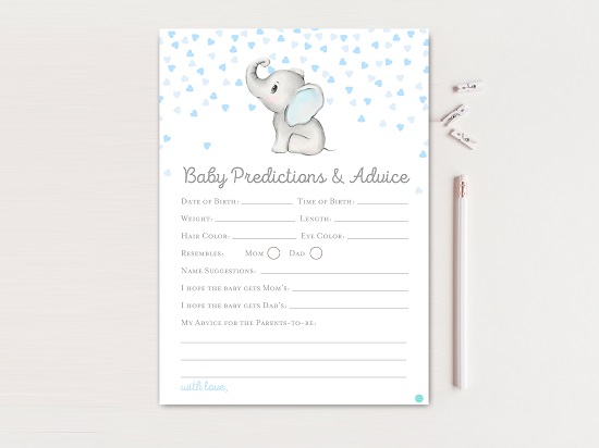 tlc689-baby-prediction-and-advice-card-gray-blue-elephant-baby-shower