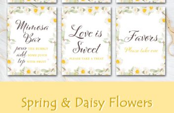 daisy-themed-baby-shower-table-signs