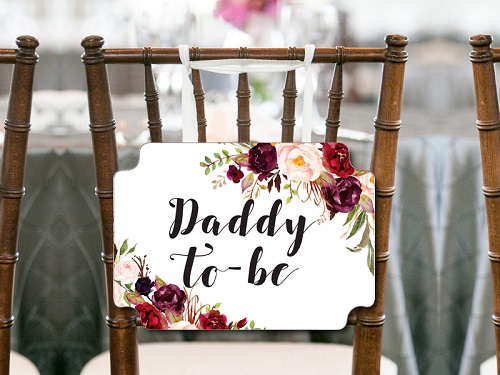 burgundy-boho-baby-shower-chair-sign-for-daddy